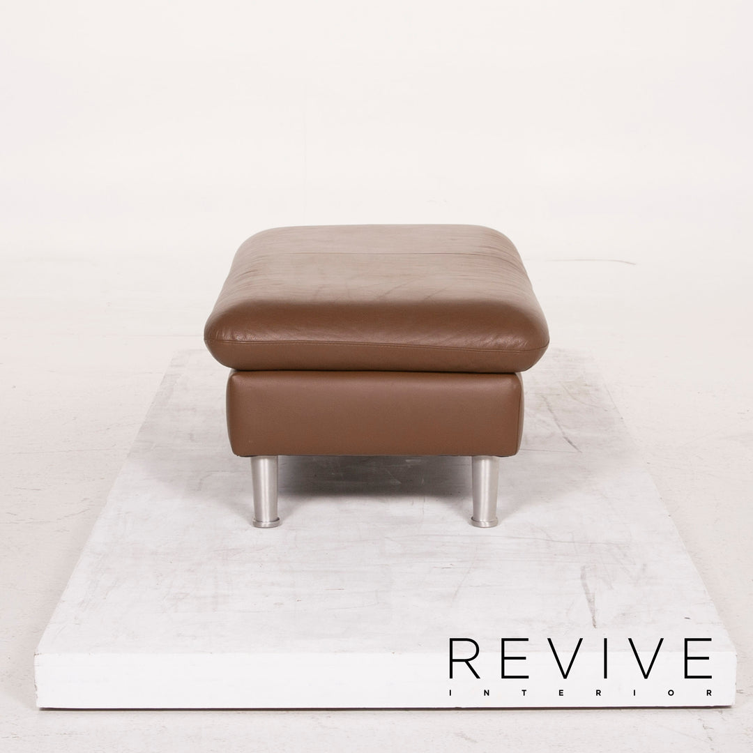 Willi Schillig Loop Leather Stool Brown #15340