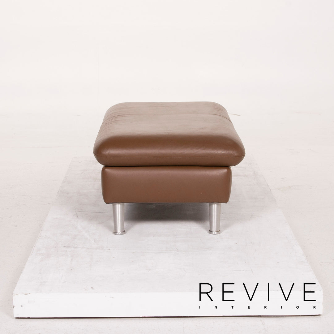 Willi Schillig Loop Leather Stool Brown #15340
