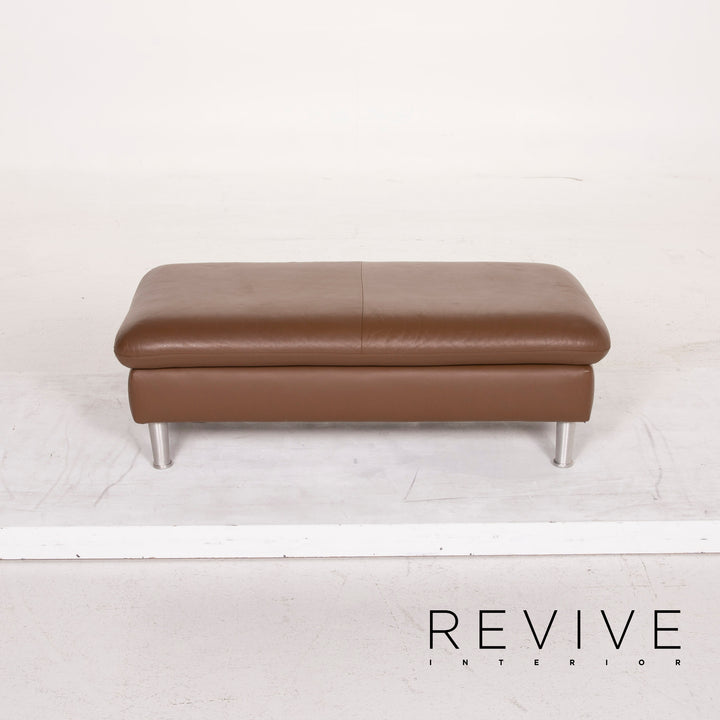 Willi Schillig Loop Leather Stool Brown #15340
