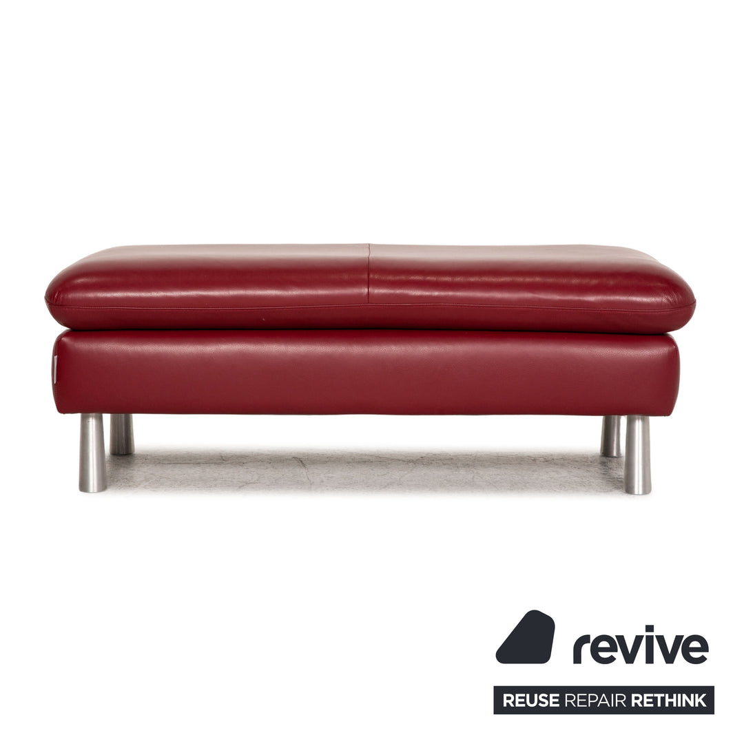 Willi Schillig Loop Leder Hocker Rot
