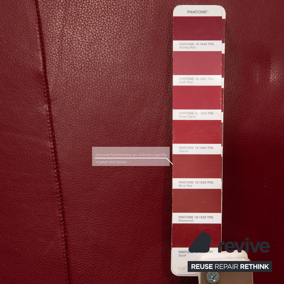 Willi Schillig Loop Leder Hocker Rot