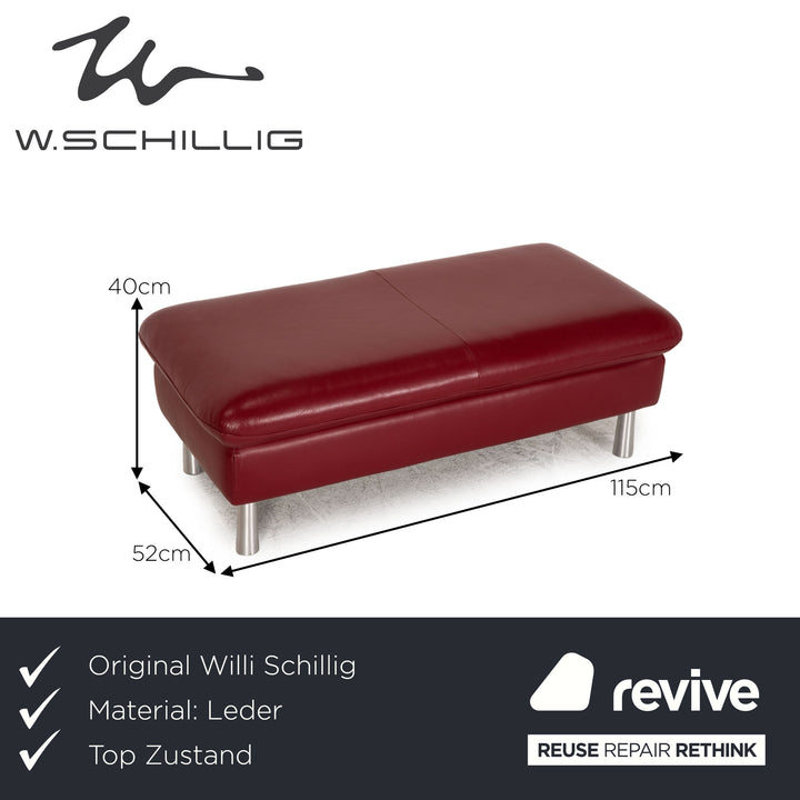 Willi Schillig Loop Leder Hocker Rot