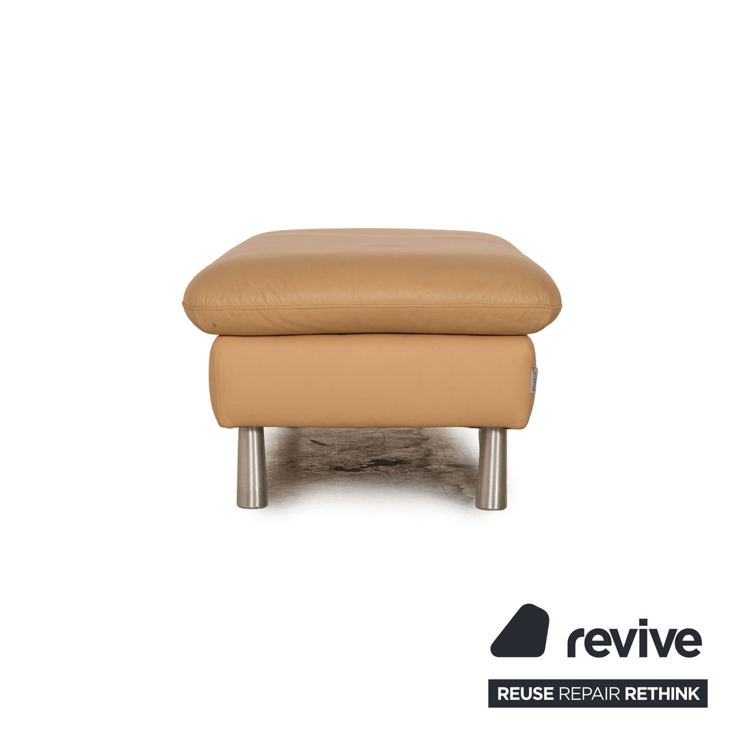 Willi Schillig Loop ensemble de canapés en cuir beige, fonction tabouret de canapé d'angle