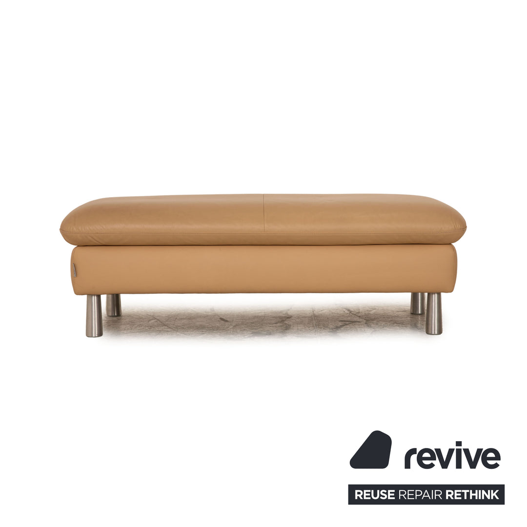 Willi Schillig Loop ensemble de canapés en cuir beige, fonction tabouret de canapé d'angle