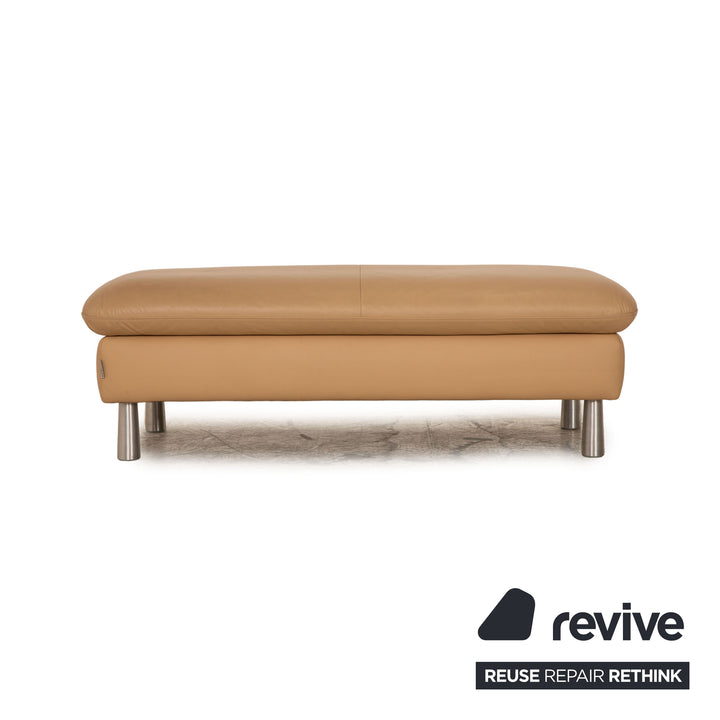 Willi Schillig Loop ensemble de canapés en cuir beige, fonction tabouret de canapé d'angle