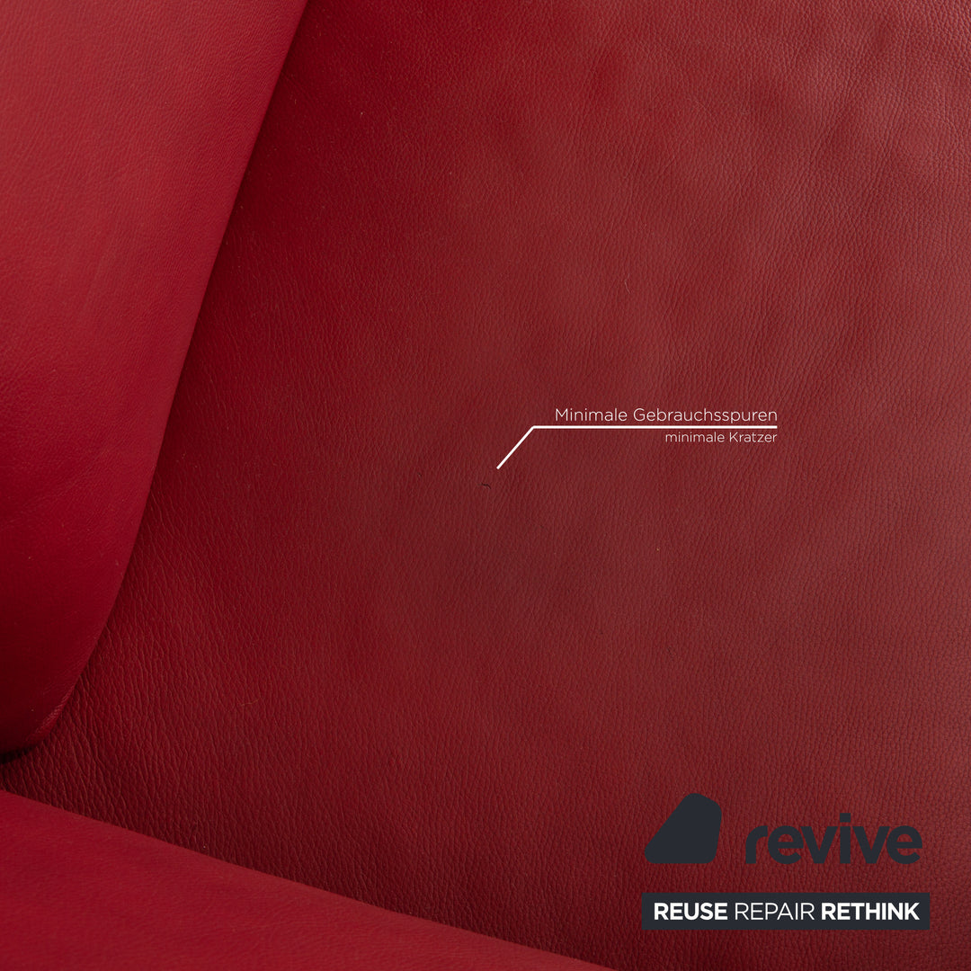 Willi Schillig Loop ensemble de canapé en cuir rouge canapé d'angle tabouret canapé