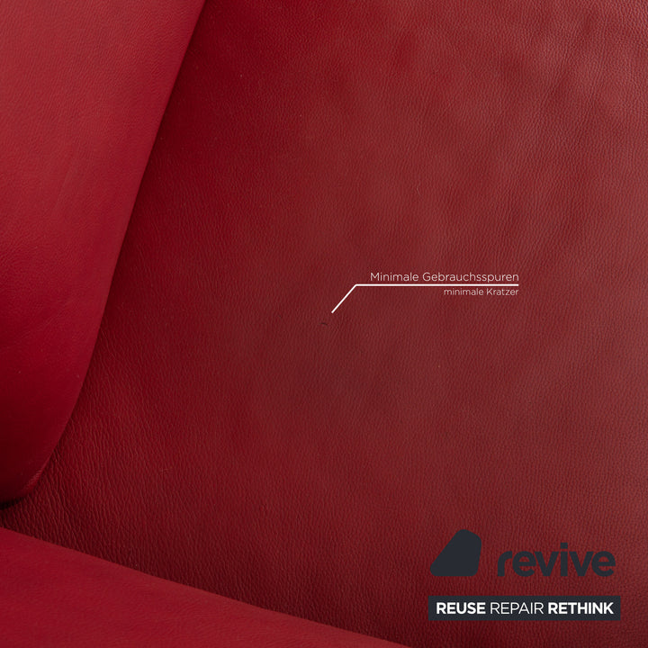 Willi Schillig Loop ensemble de canapé en cuir rouge canapé d'angle tabouret canapé