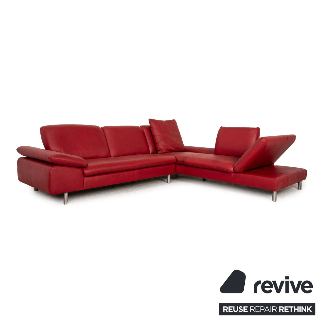 Willi Schillig Loop ensemble de canapé en cuir rouge canapé d'angle tabouret canapé