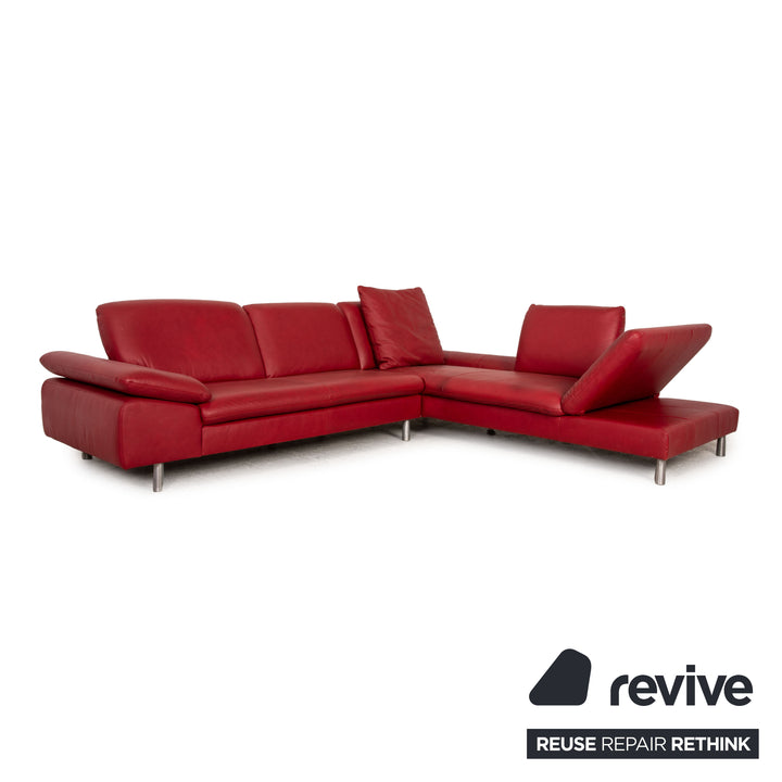 Willi Schillig Loop ensemble de canapé en cuir rouge canapé d'angle tabouret canapé