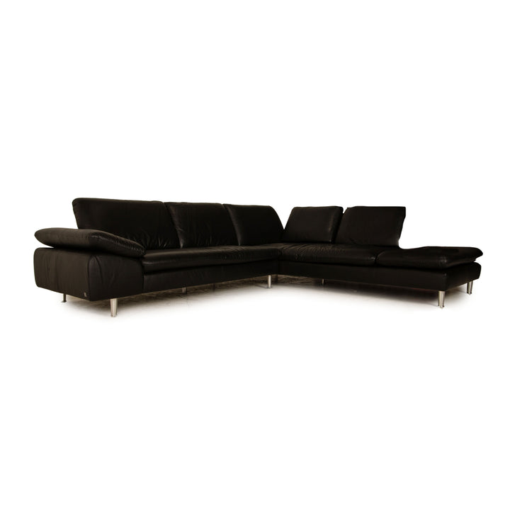 Willi Schillig Loop black leather corner sofa sofa couch function recamier on the right