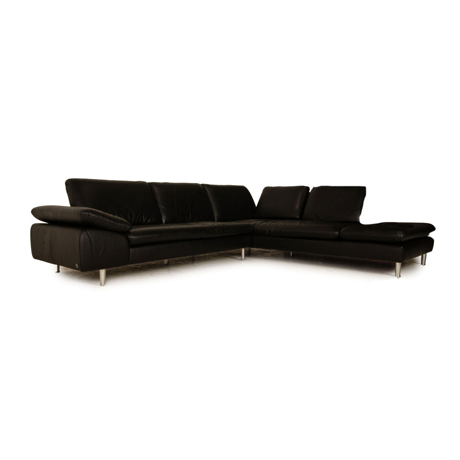 Willi Schillig Loop black leather corner sofa sofa couch function recamier on the right