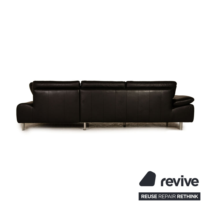Willi Schillig Loop black leather corner sofa sofa couch function recamier on the right