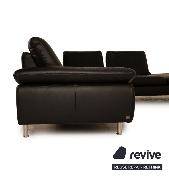 Willi Schillig Loop black leather corner sofa sofa couch function recamier on the right