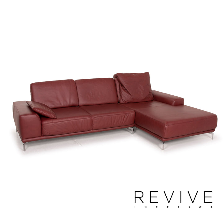 Willi Schillig sixty siXx Leder Sofa Rot Ecksofa