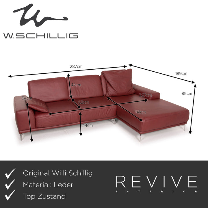 Willi Schillig sixty siXx Leder Sofa Rot Ecksofa
