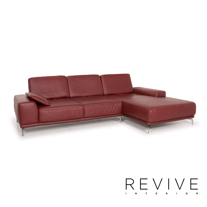 Willi Schillig sixty siXx Leder Sofa Rot Ecksofa