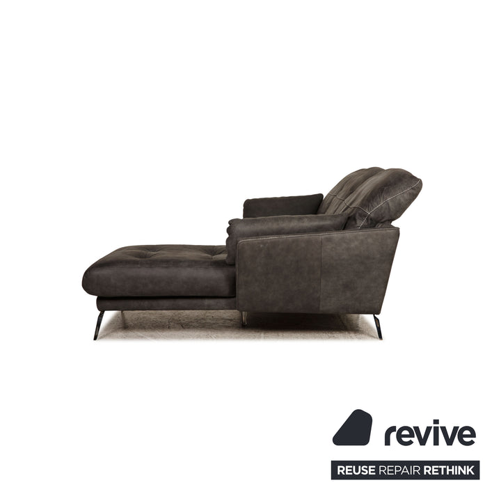 Willi Schillig soft leather sofa set anthracite corner sofa stool couch function