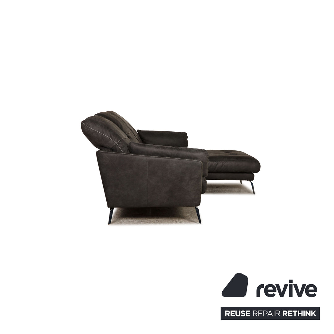 Willi Schillig soft leather sofa set anthracite corner sofa stool couch function
