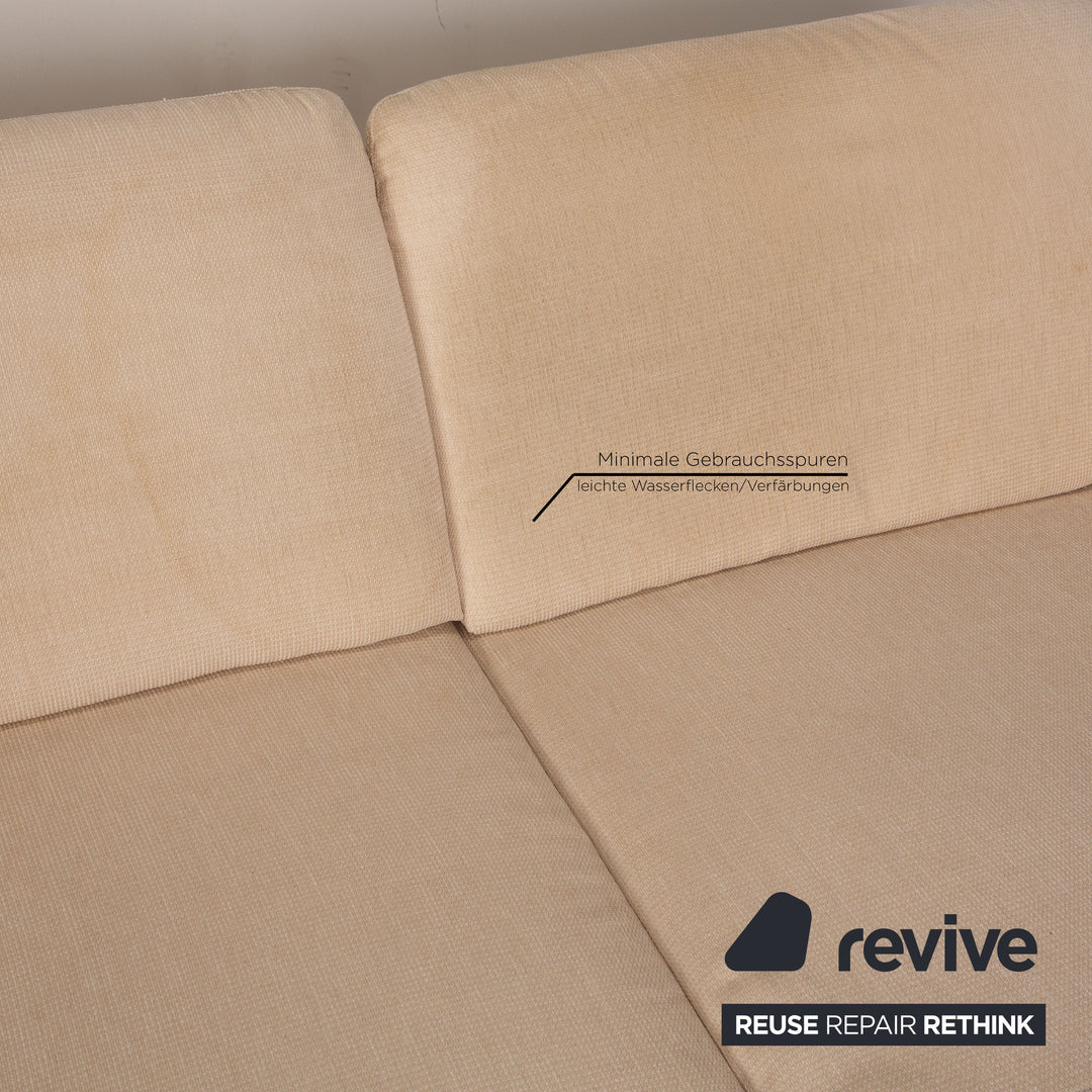 Willi Schillig fabric corner sofa cream sofa couch