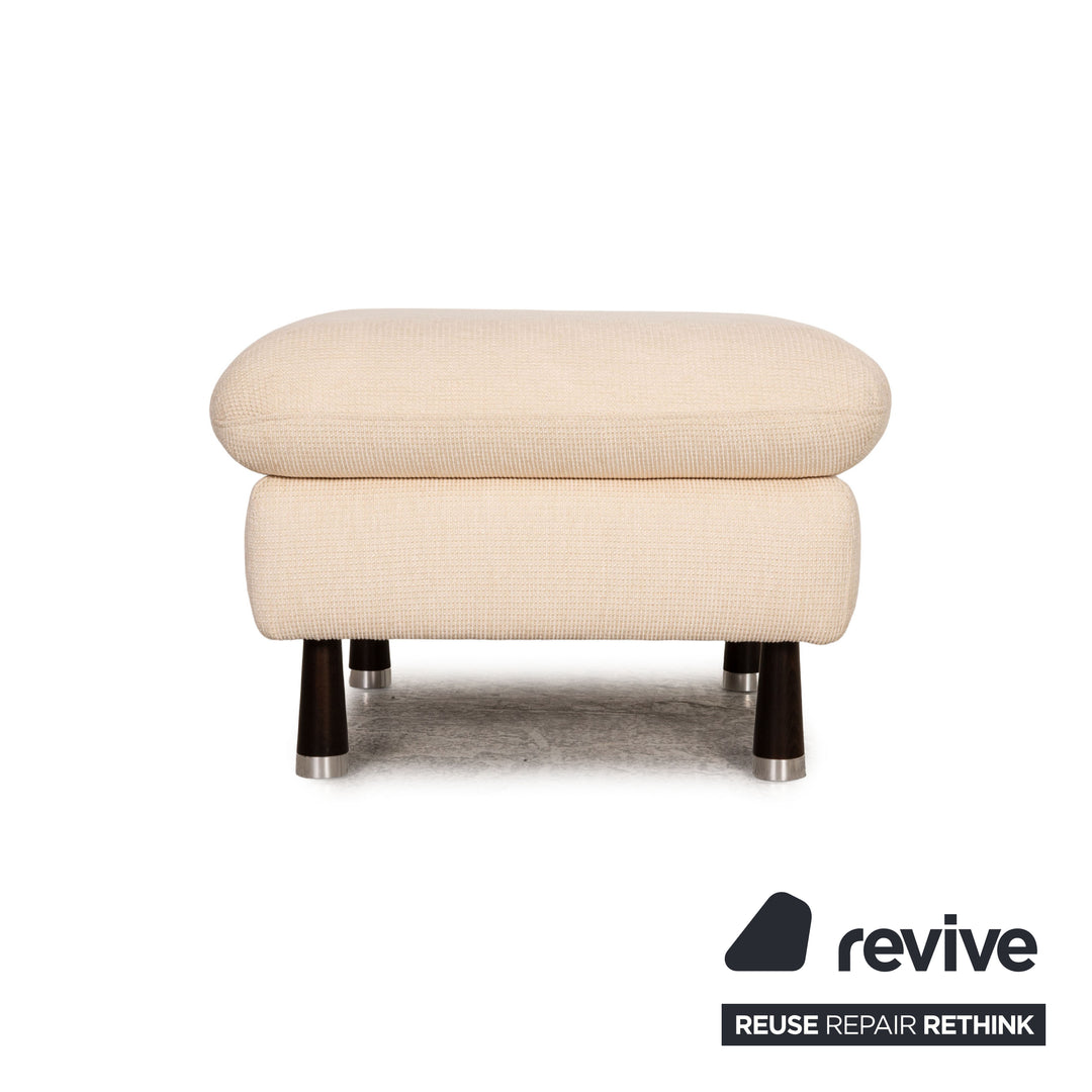 Ensemble de canapés en tissu Willi Schillig, tabouret de canapé d'angle crème