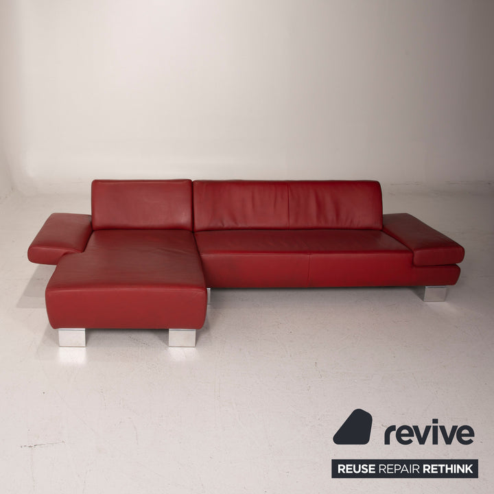 Willi Schillig Taboo Leder Ecksofa Rot Sofa #14958