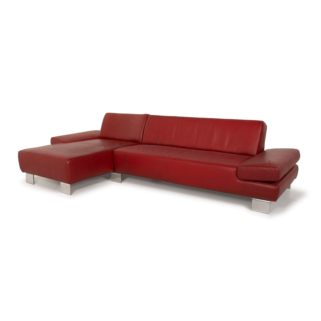 Willi Schillig Taboo Leder Ecksofa Rot Sofa #14958
