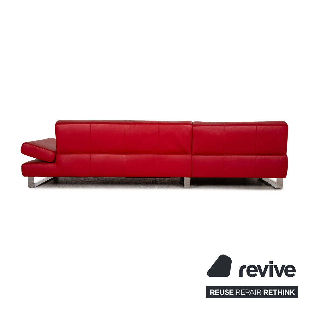 Willi Schillig Taboo leather corner sofa red sofa couch function