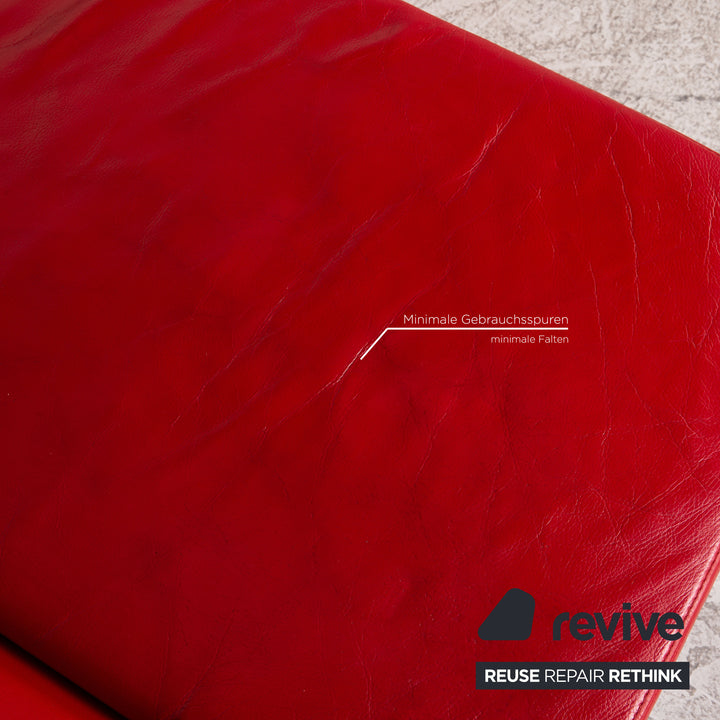 Willi Schillig Taboo leather corner sofa red sofa couch function