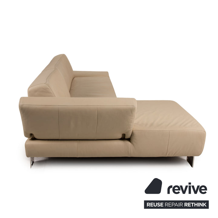 Willi Schillig Taboo leather sofa cream corner sofa couch