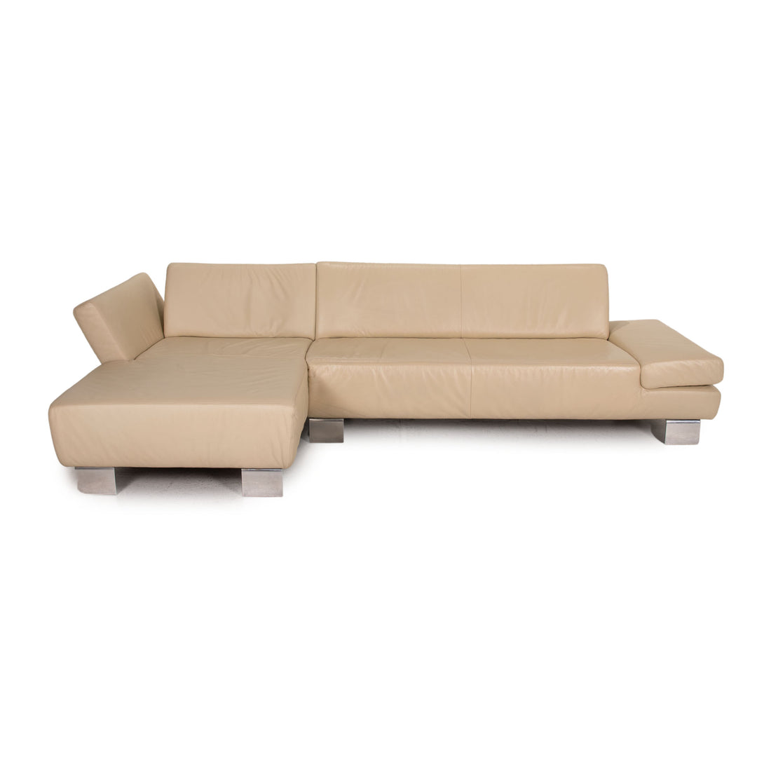 Willi Schillig Taboo leather sofa cream corner sofa couch