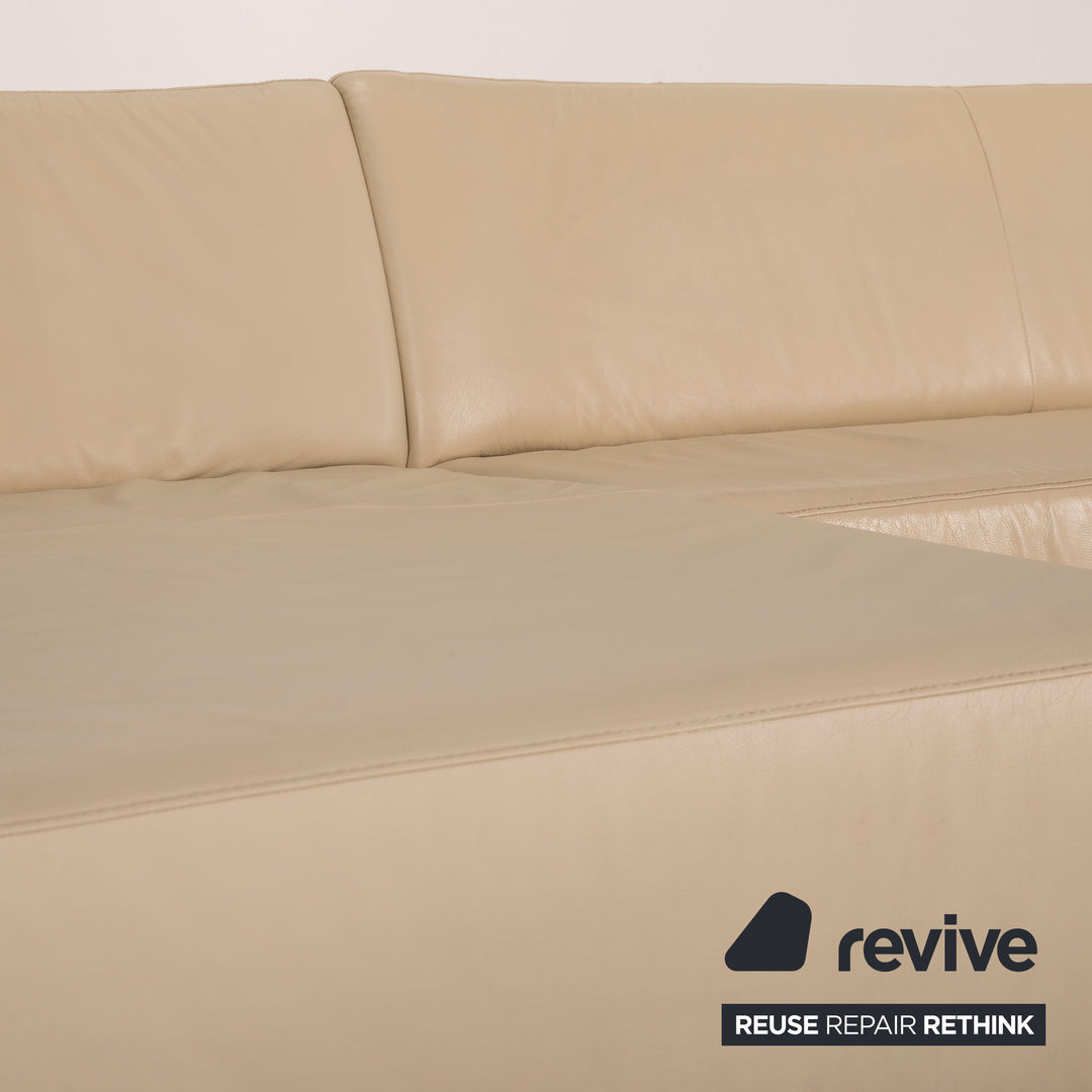 Willi Schillig Taboo leather sofa cream corner sofa couch