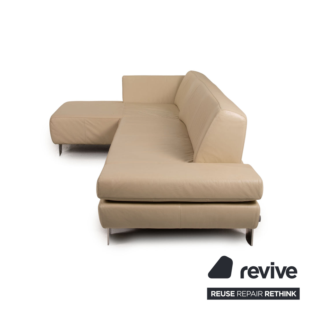 Willi Schillig Taboo leather sofa cream corner sofa couch