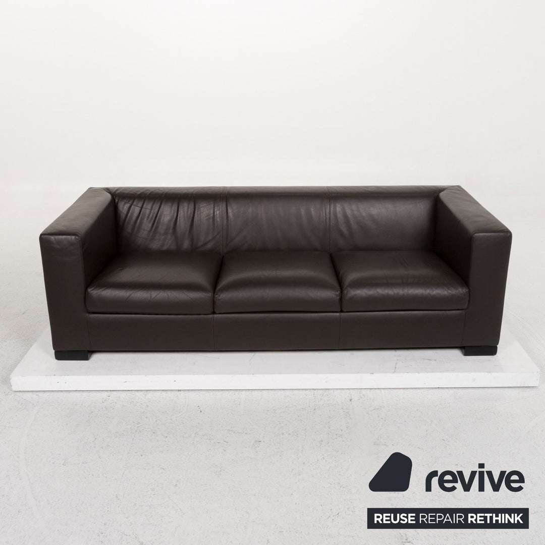 Wittmann Camin Leder Sofa Braun Dreisitzer #12930