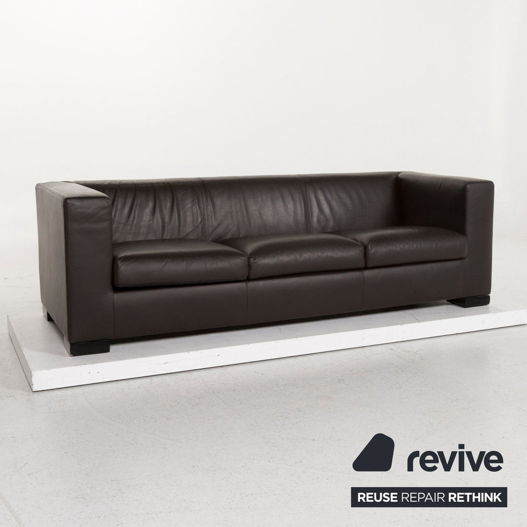 Wittmann Camin Leder Sofa Braun Dreisitzer #12930
