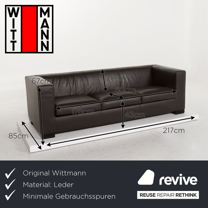 Wittmann Camin Leder Sofa Braun Dreisitzer #12930