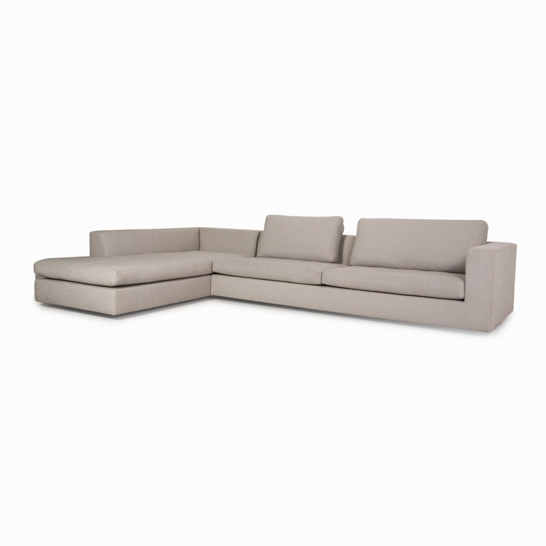 Wittmann Camin fabric sofa gray light gray corner sofa couch recamier left