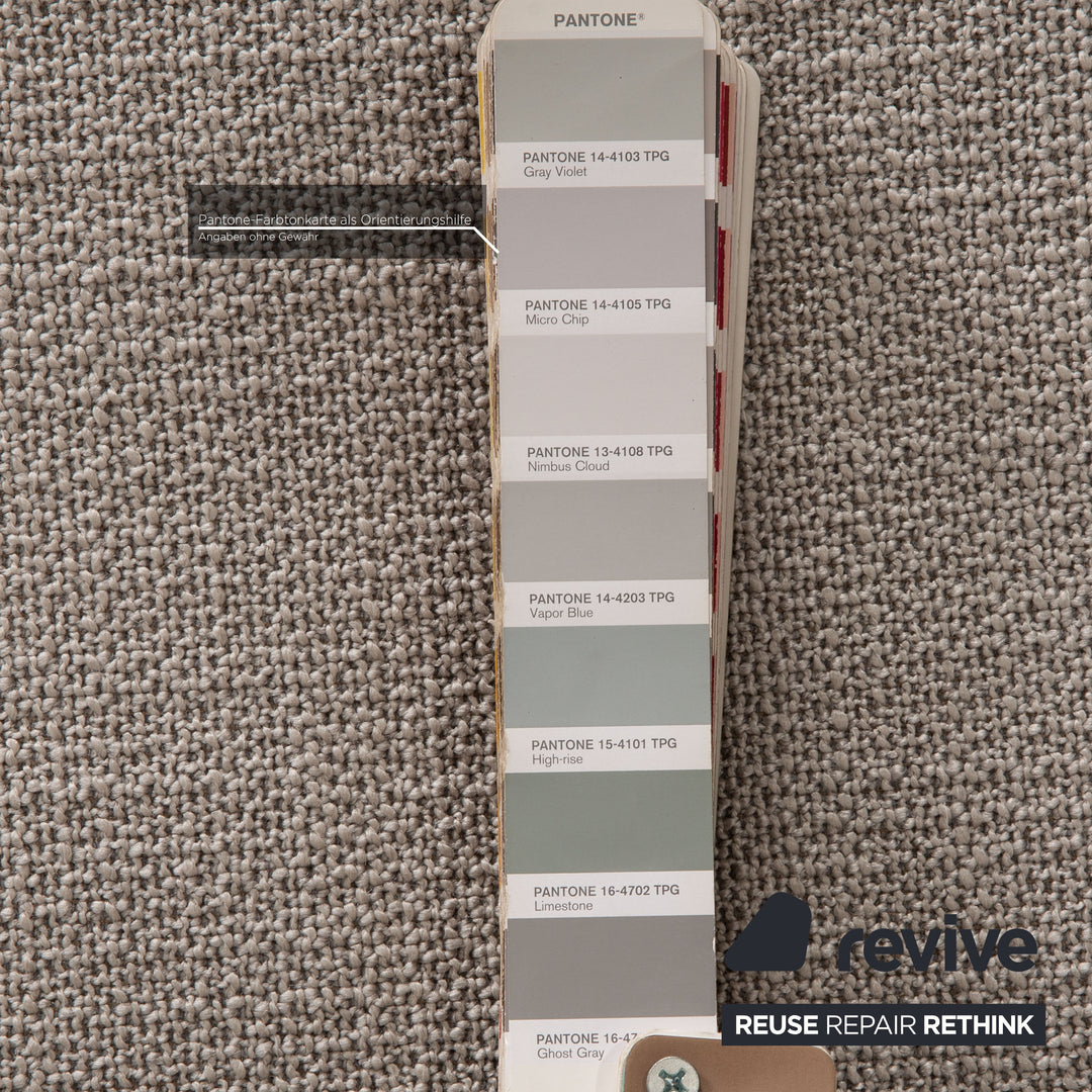 Wittmann Camin fabric sofa gray light gray corner sofa couch recamier left