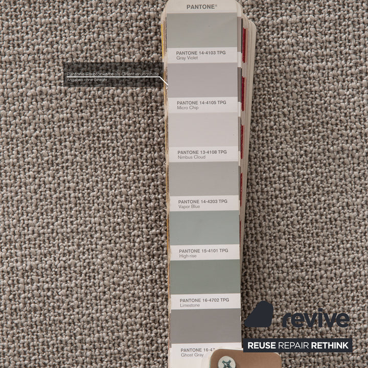 Wittmann Camin fabric sofa gray light gray corner sofa couch recamier left