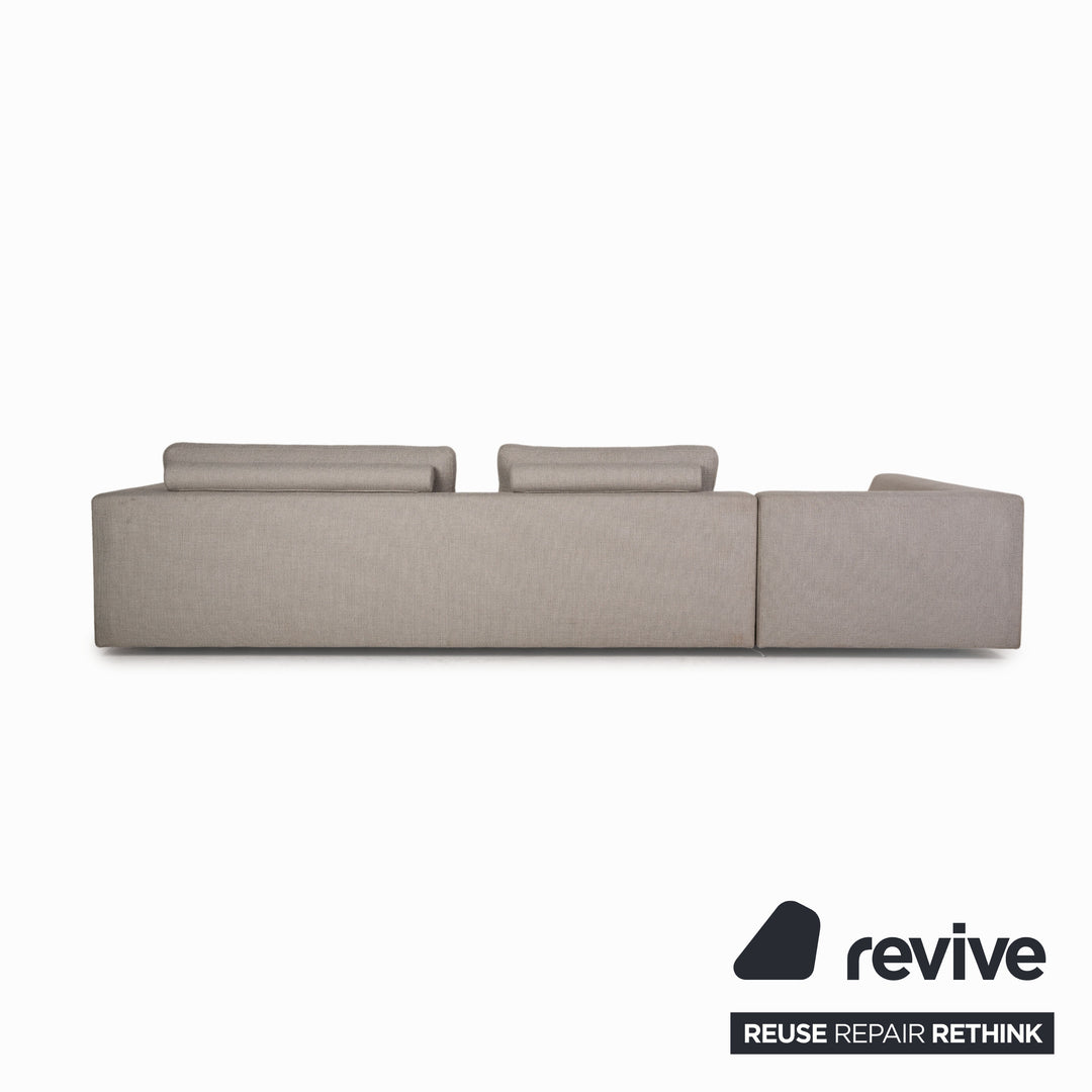 Wittmann Camin fabric sofa gray light gray corner sofa couch recamier left