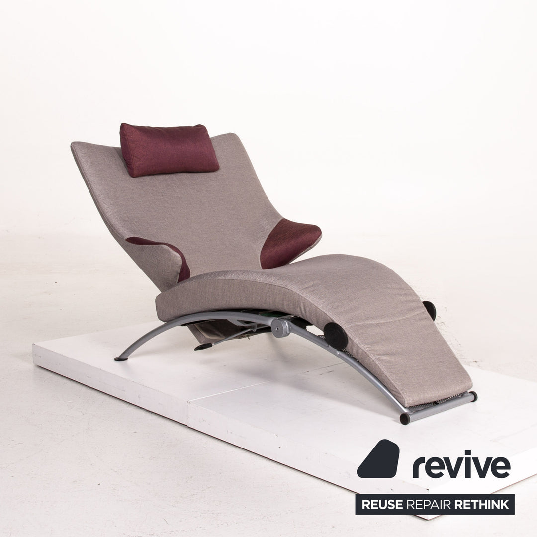 WK Wohnen Solo 699 chaise longue en tissu gris violet chaise longue de relaxation fauteuil fonction #14573