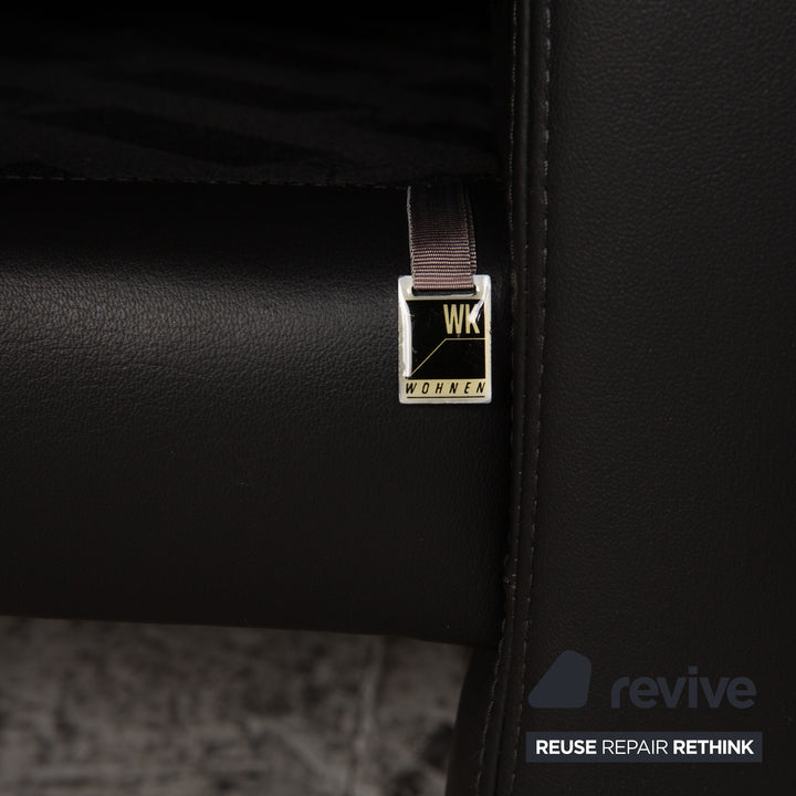 WK Wohnen Zweisitzer Anthrazit Leder Couch Sofa