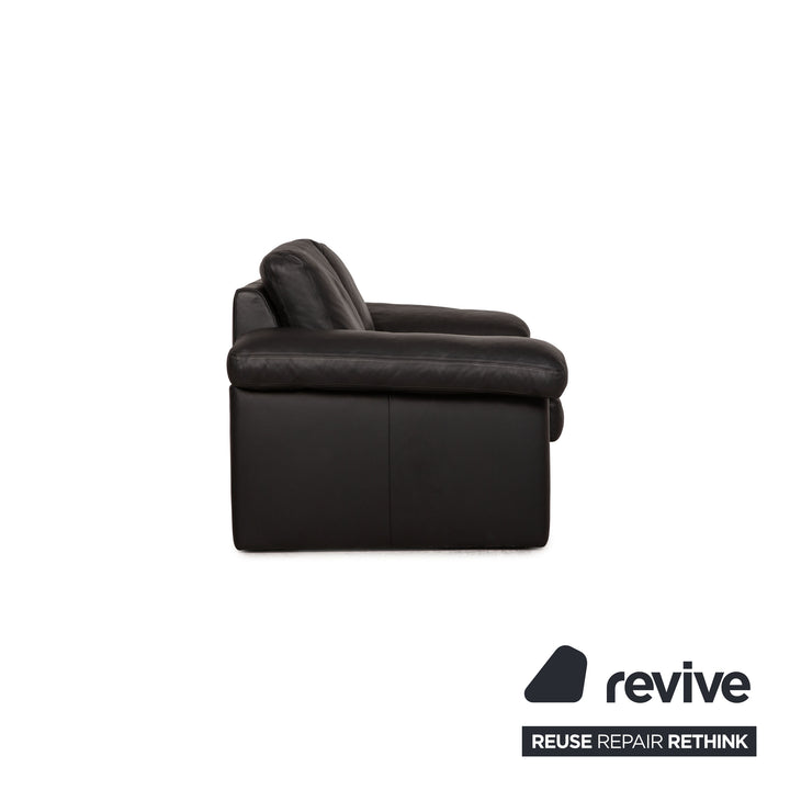 WK Wohnen Zweisitzer Anthrazit Leder Couch Sofa