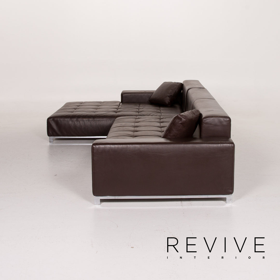 Zanotta Alfa Leder Sofa Braun Ecksofa #14556