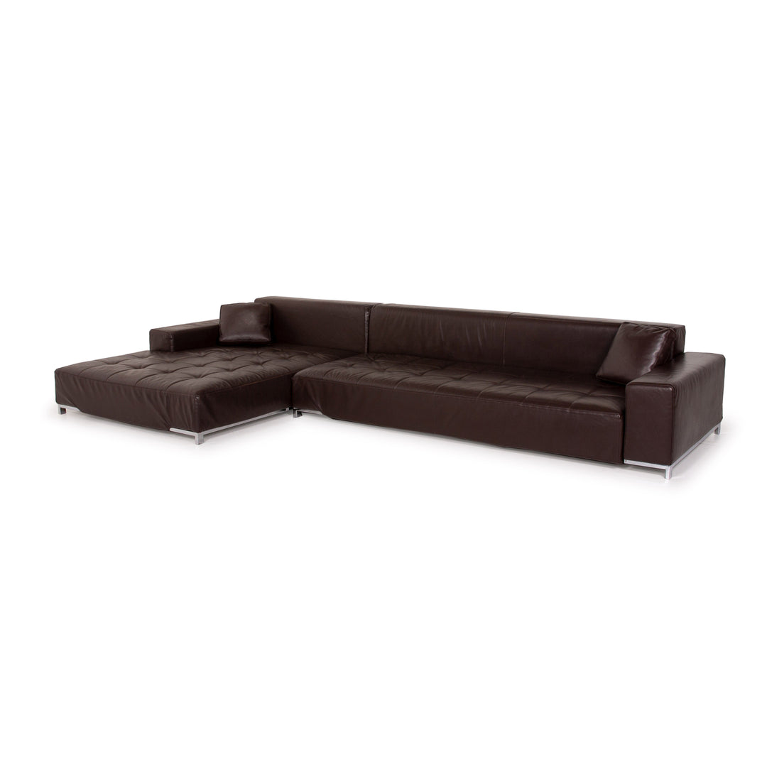 Zanotta Alfa Leder Sofa Braun Ecksofa #14556