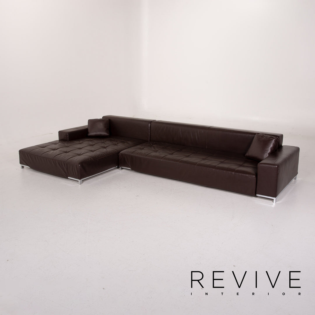 Zanotta Alfa Leder Sofa Braun Ecksofa #14556