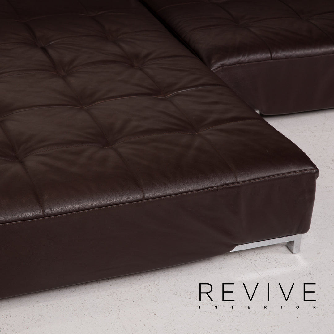 Zanotta Alfa Leder Sofa Braun Ecksofa #14556