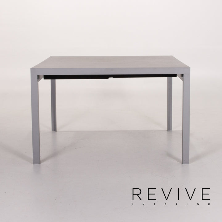 Zanotta Estenso Table à manger en métal bois marron Table pliable fonction #13615